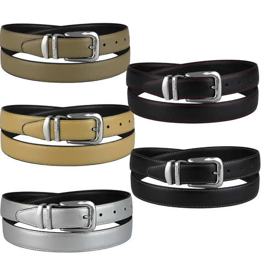 Concitor Clothing WIDE Reversible Bonded Leather Men's Belt with Silver Color Buckle